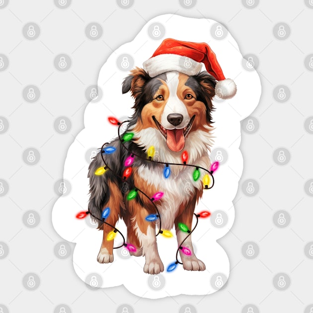 Christmas Collie Sticker by Chromatic Fusion Studio